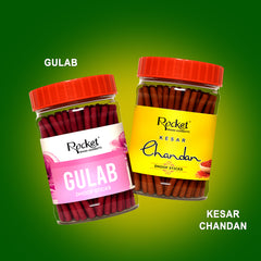 GULAB & KESAR CHANDAN DHOOP STICKS JAR - PACK OF 2