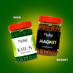 KHUS & MAGNET DHOOP STICKS JARS - PACK OF 2